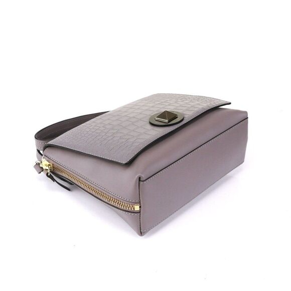 NWT Kate Spade Varick Street ABBIE Croc Satchel Gray - Picture 8 of 11